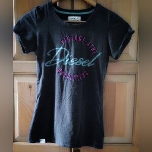 Diesel Dark Gray Tee with Vintage Print